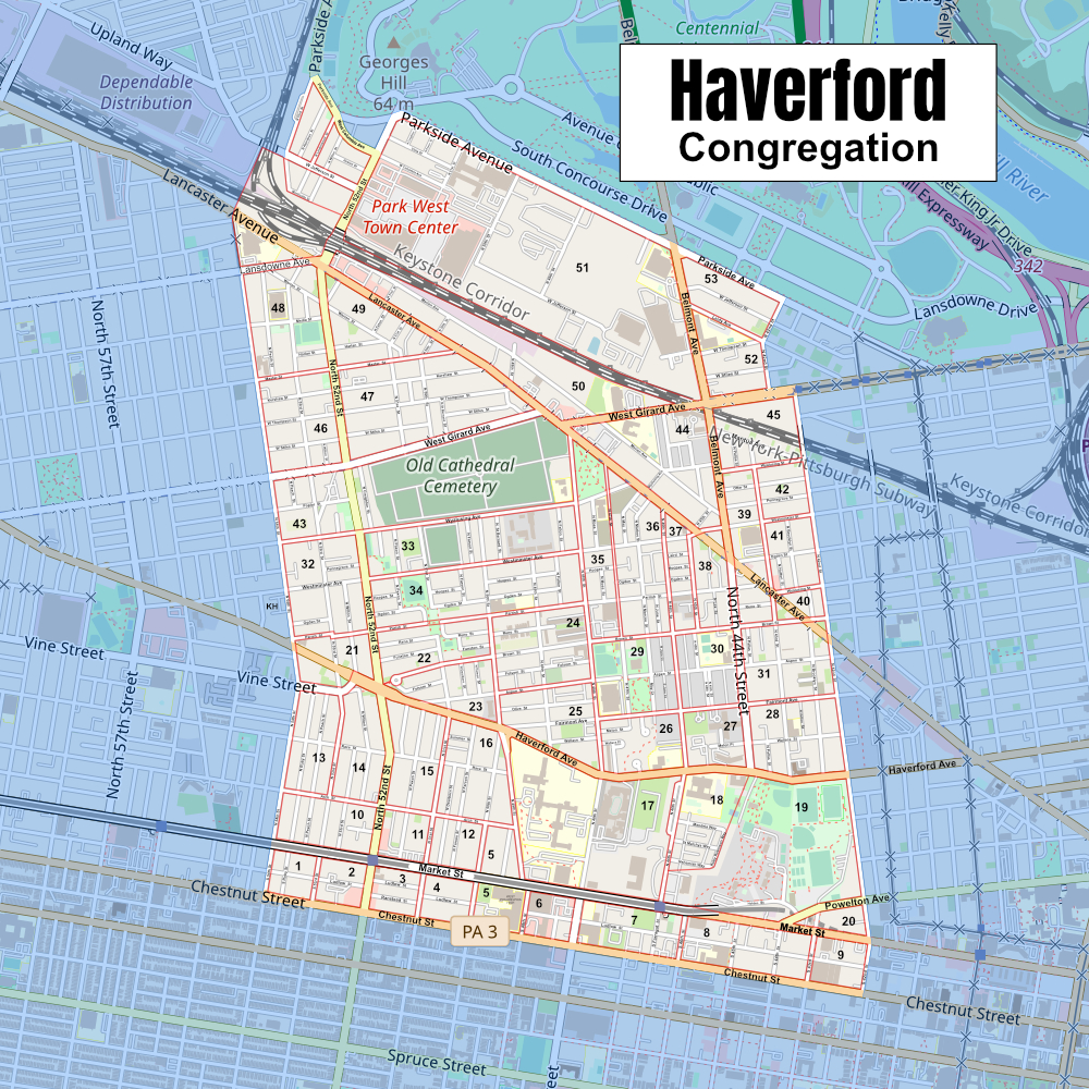 haverford pa wall map