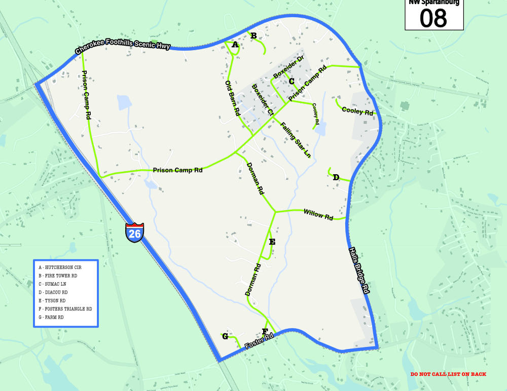 NORTH WEST SPARTANBURG 08 FRONT MAP